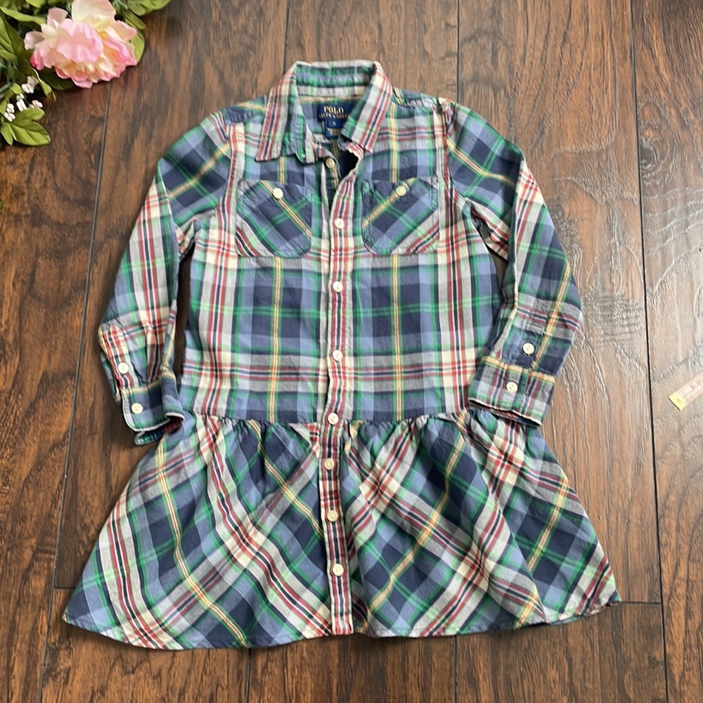 Polo Ralph Lauren plaid shirt dress size 5